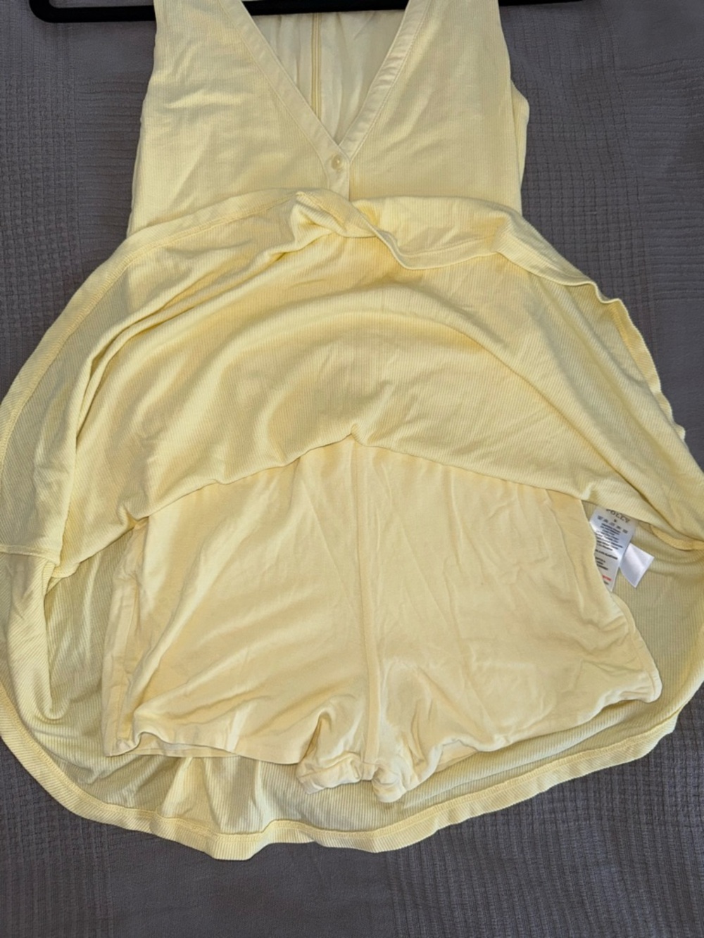 Oh Polly Pale Yellow Ribbed V‑Neck Mini Dress - Picture 11 of 13